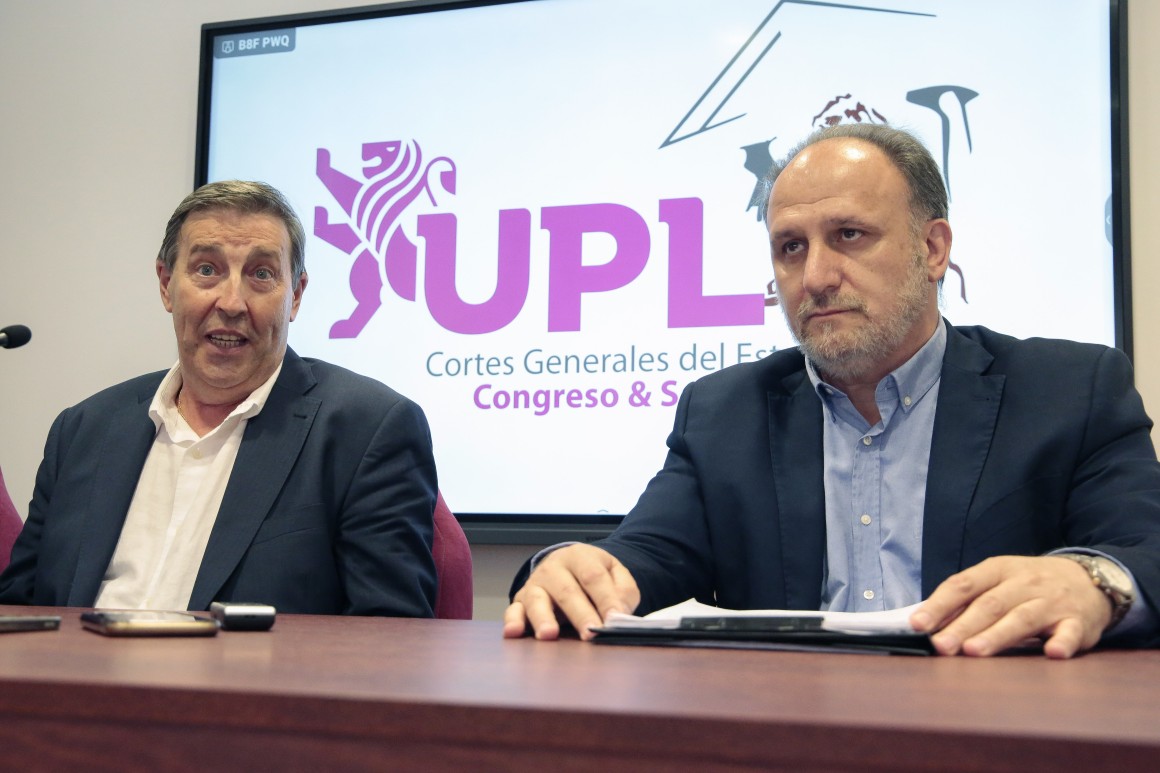 Unión del Pueblo Leonés presenta a sus candidatos al Congreso de Diputados y al Senado, Miguel Ángel Díez Cano y Javier Callado
