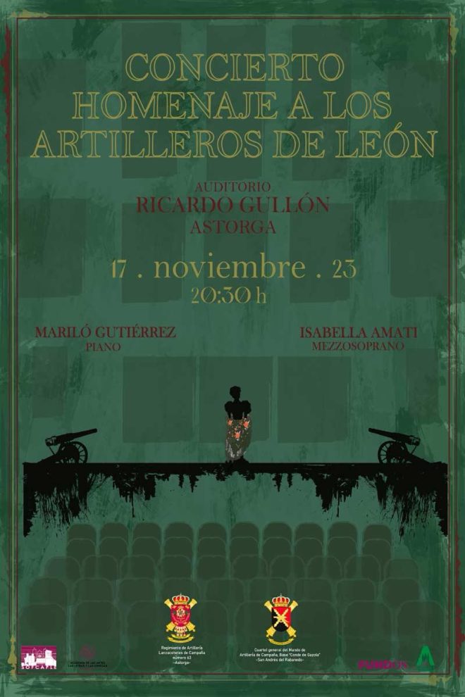 Cartel del concierto homenaje a los artilleros de León en Astorga