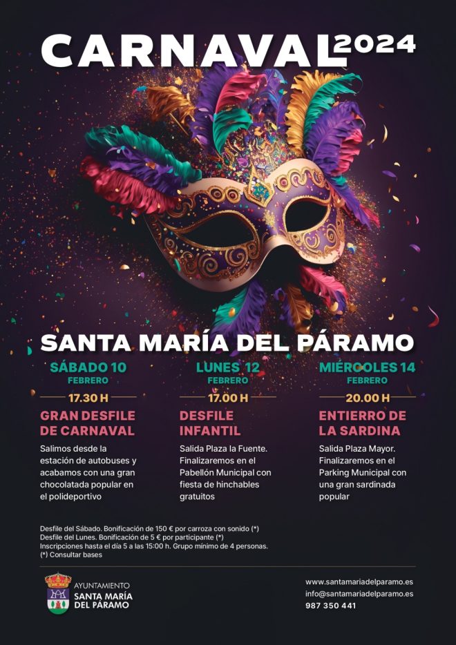 Cartel del carnaval 2024 en Santa María del Páramo