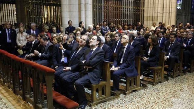 El ex presidente del Gobierno, JosÈ LuÌs RodrÌguez Zapatero, el presidente de la Junta de Castilla y LeÛn, Juan Vicente Herrera y el presidente del Gobierno, Mariano Rajoy, entre otras autoridades, asisten al funeral de la presidenta de la DiputaciÛn de LeÛn, Isabel Carrasco. LeÛn 13-5-14. POOL / ICAL El ex presidente del Gobierno, Jos?? Lu??s Rodr??guez Zapatero, el presidente de la Junta de Castilla y Le??n, Juan Vicente Herrera y el presidente del Gobierno, Mariano Rajoy, entre otras autoridades, asisten al funeral de la presidenta de la Diputaci??n de Le??n, Isabel Carrasco. Le??n 13-5-14. POOL / ICAL